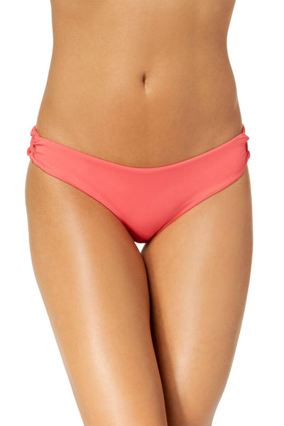 Roxy Coral-Pink Strappy Cheeky 70's Bikini Bottom