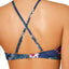 Roxy Dark-Blue Floral Arizona Dream High-Neck Crochet-Trim Bikini Top
