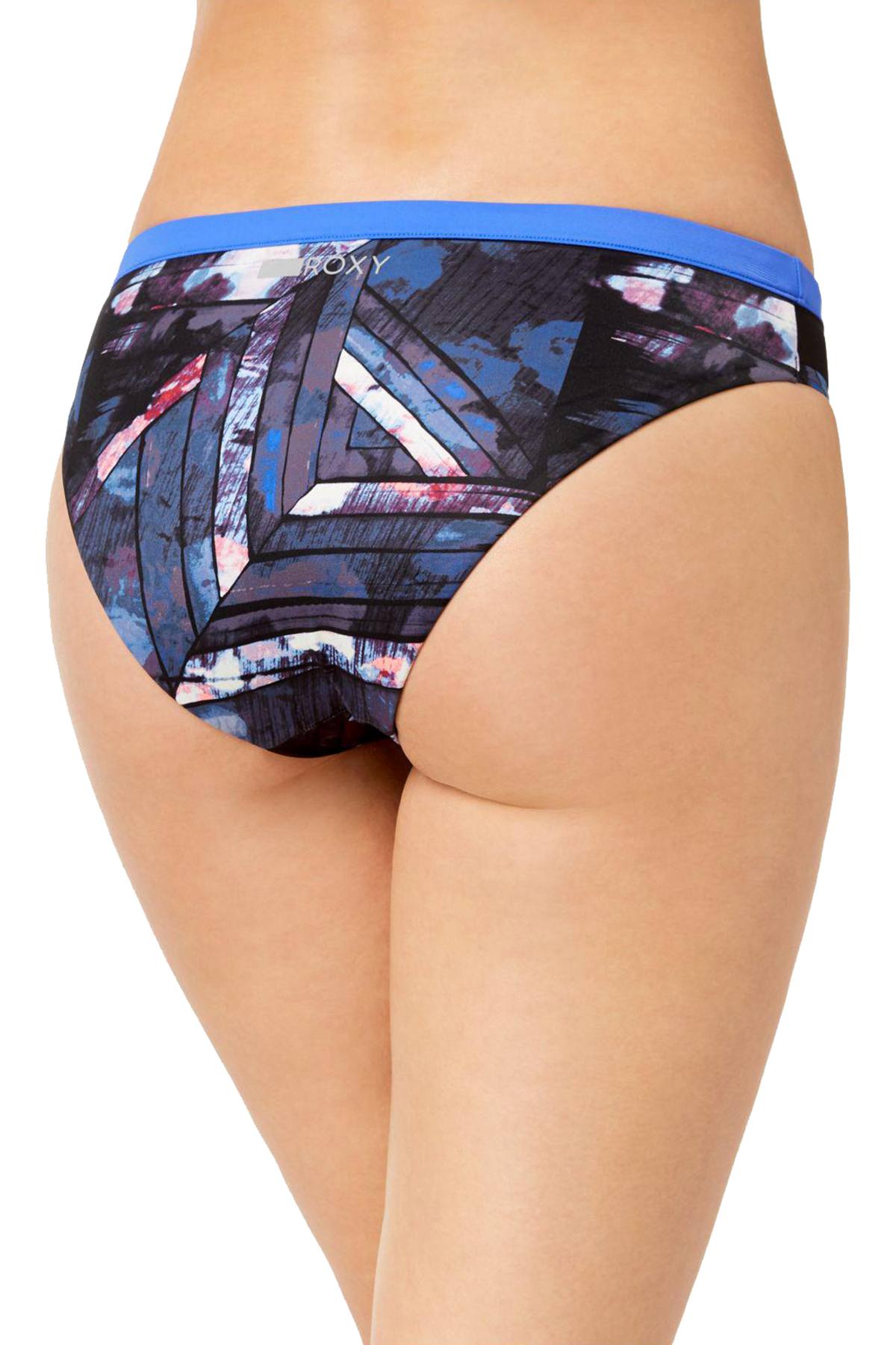 Roxy 'Keep It Scooter' Mesh Side Bikini Bottom in Anthracite Blur Paint