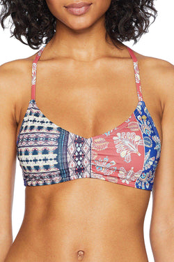 Roxy Multicolor Bohemian-Vibes Athletic Bikini Top thumbnail 2