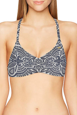 Roxy Navy/White Girl Of The Sea Athletic Bikini Top thumbnail 1