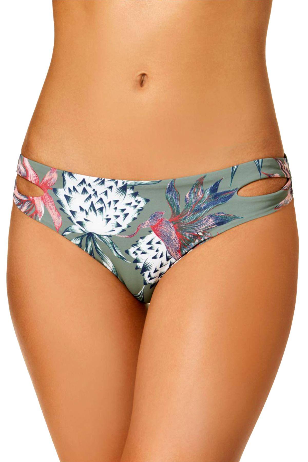 Roxy Olive Little-Bandits Cutout Bikini Bottom