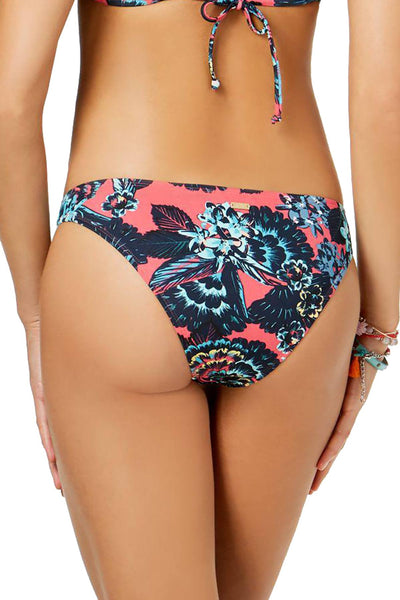 Roxy Salty Floral Surfer Bottom in Coral Pink