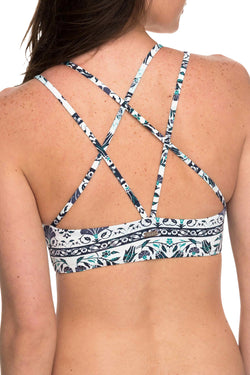 Roxy Square-Flower Softly Love Halter Crop Bikini Top thumbnail 2