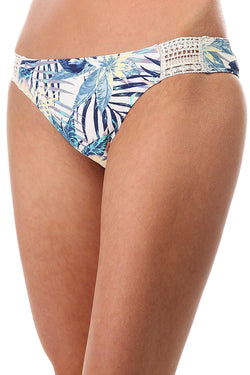 Roxy White/Blue/Multi Sea-Lovers Tropical-Print Surfer Crochet Bikini Bottom thumbnail 2