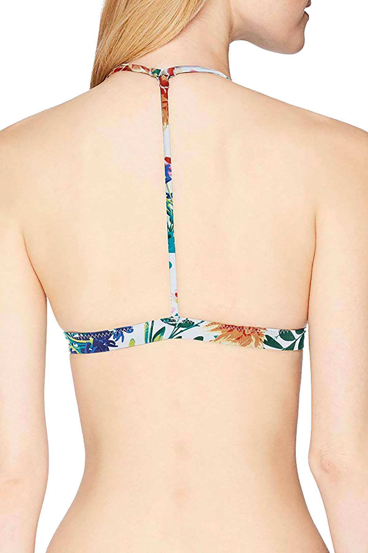 Roxy White/Floral-Soiree Strappy-Love Triangle Bikini Top