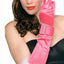 Rubies Costume Pink Gloves With Buckle & Feathers