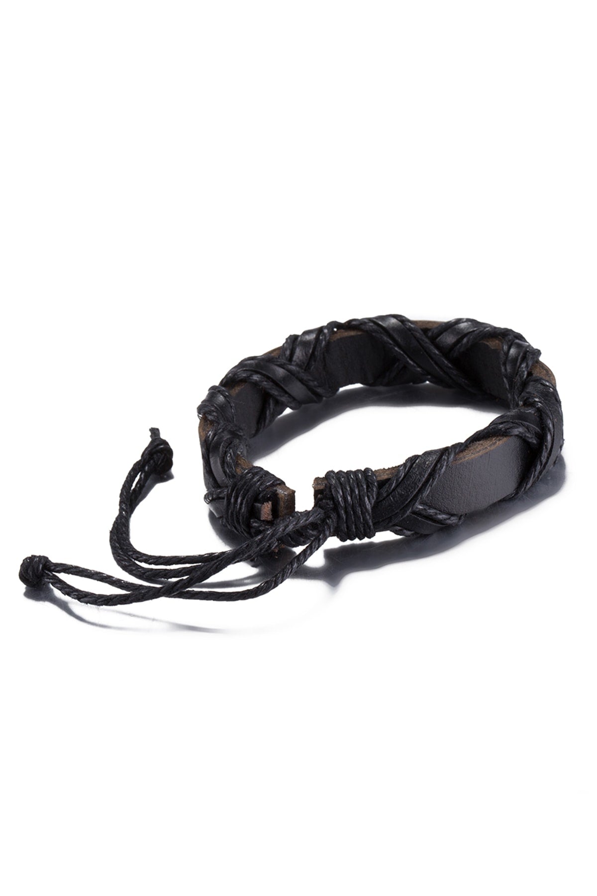 Rubique Black Leather Infinity Wrap Bracelet