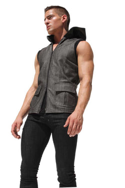 Rufskin Brown Tobias Hooded Vest thumbnail 1