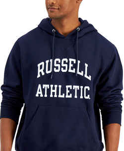 Russell Athletic Archer Logo-print Fleece Hoodie Dark Navy thumbnail 3