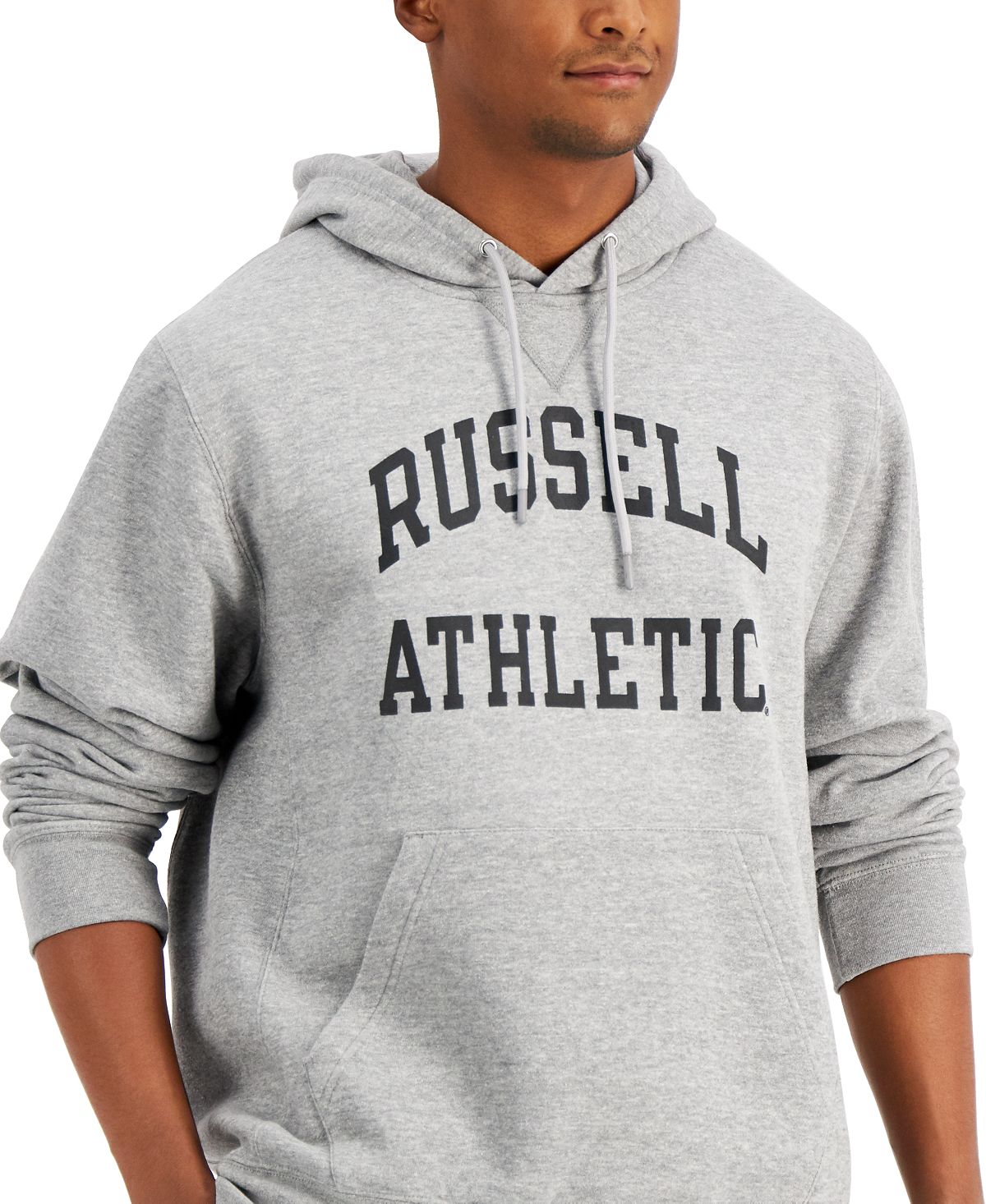 Russell Athletic Archer Logo-print Fleece Hoodie Grey Heather