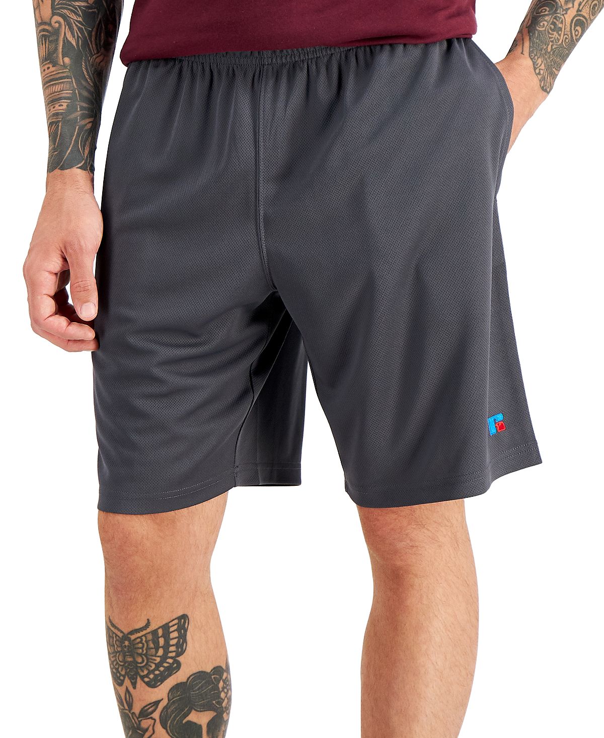 Russell Athletic Mesh Performance 9" Shorts Gravel