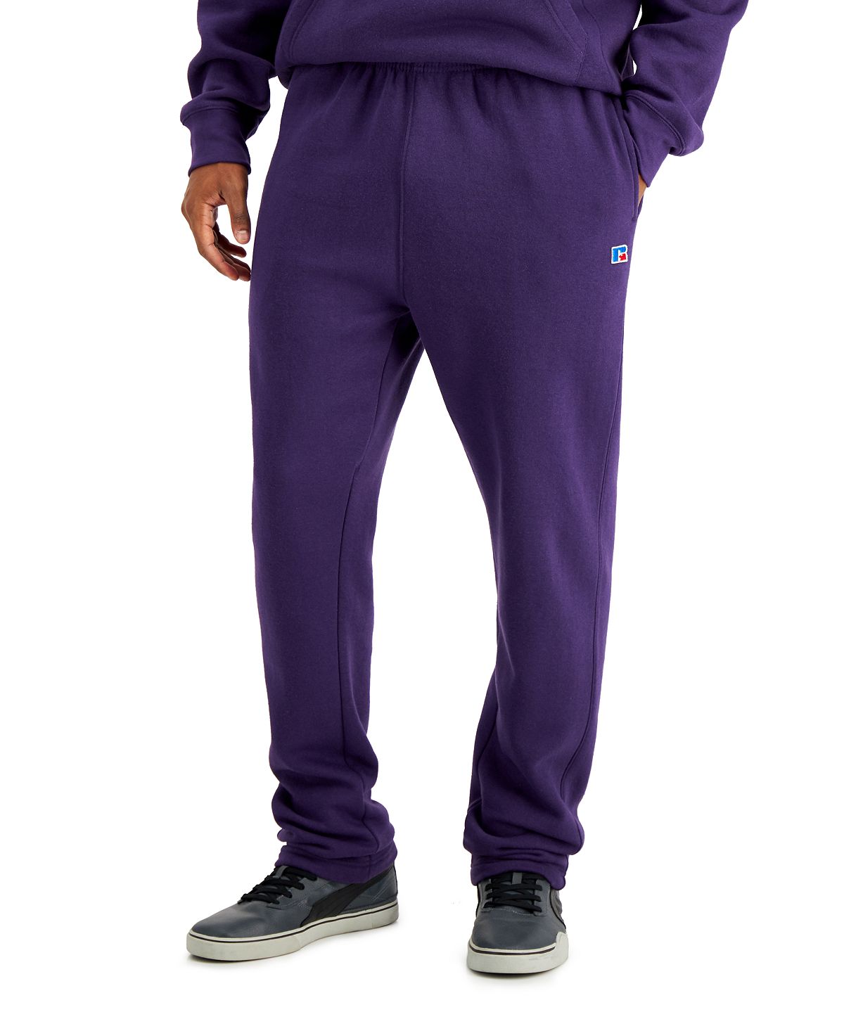 Russell Athletic Open Bottom Fleece Pants Purple