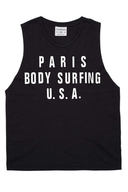 Rxmance Unisex Black Body Surfing Muscle T thumbnail 1