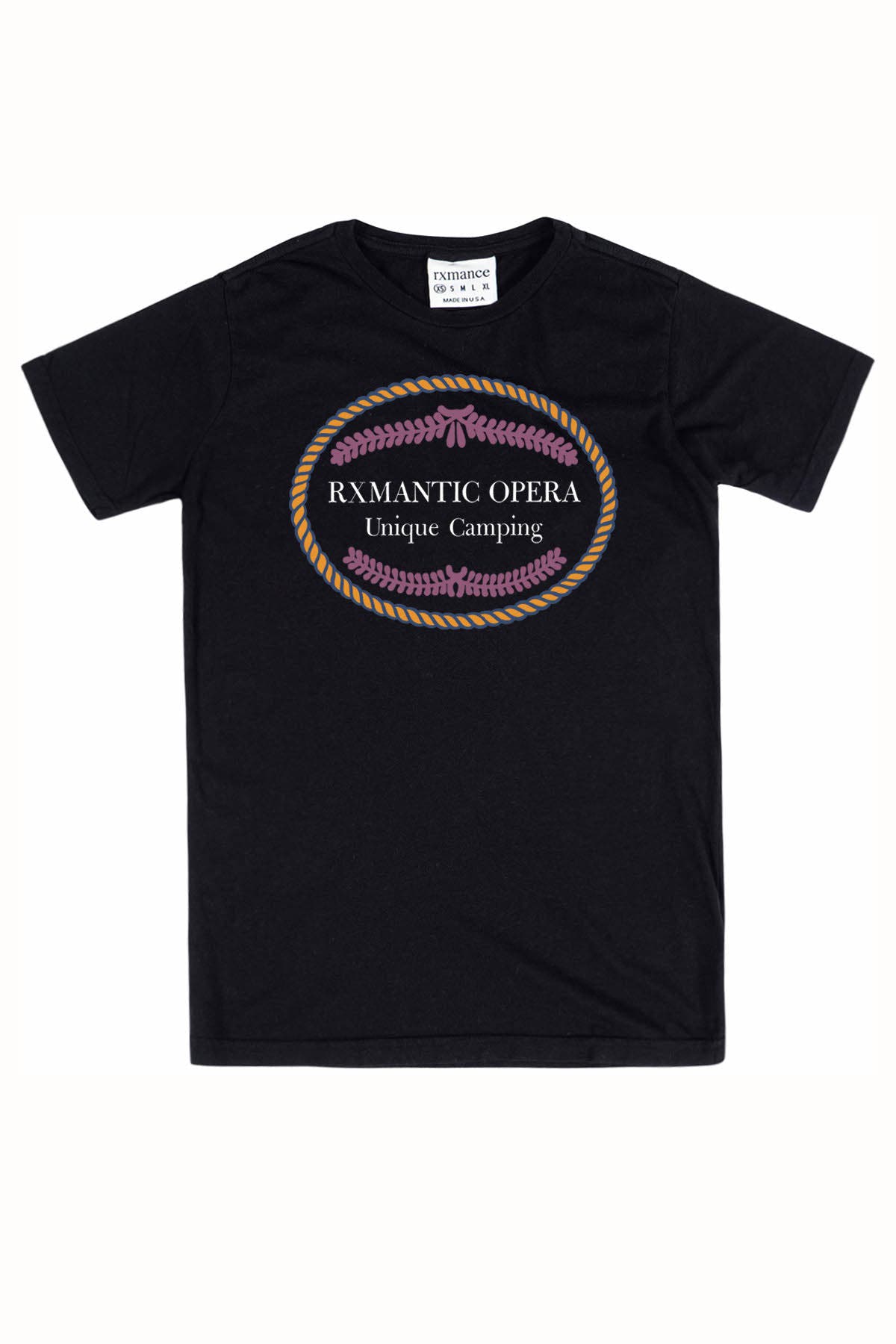 Rxmance Unisex Black 'Camping' Tee