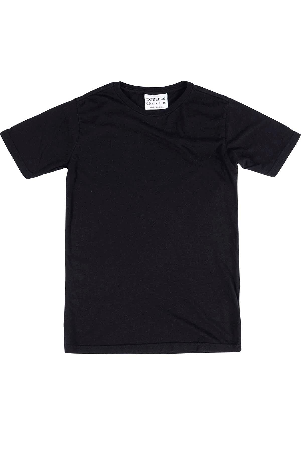 Rxmance Unisex Black Crew-Neck Tee