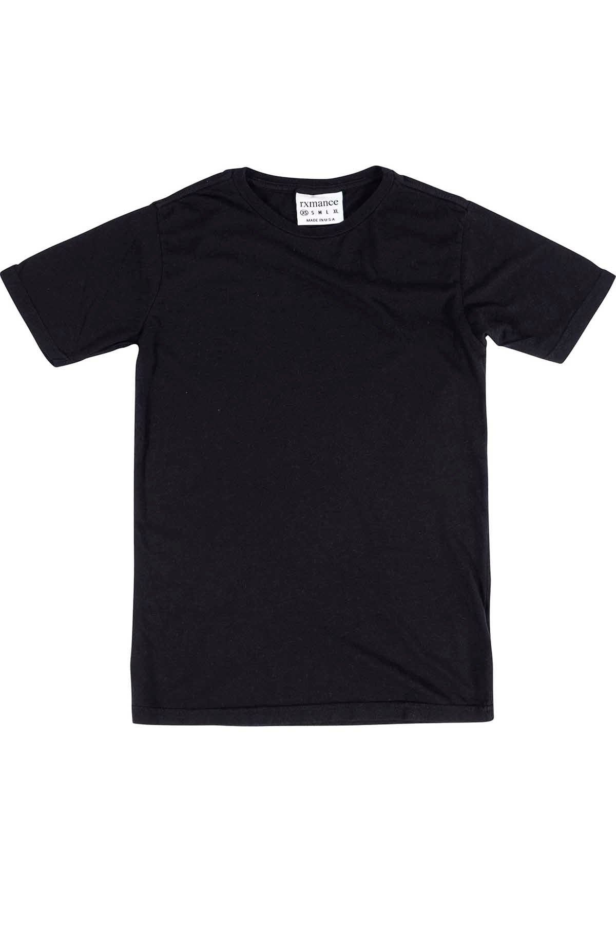 Rxmance Unisex Black Crew-Neck Tee