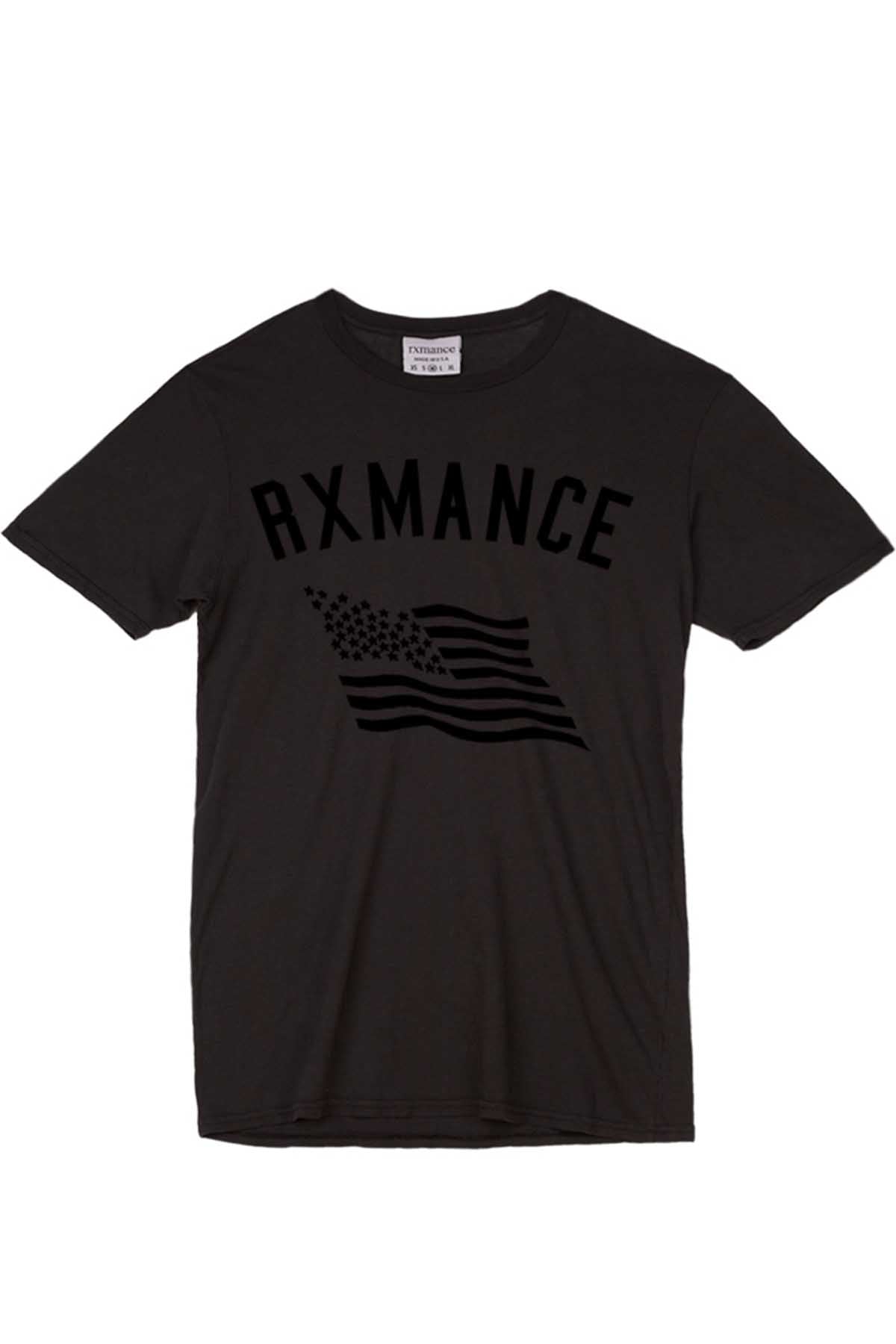 Rxmance Unisex Black 'Flowing Flag' Tee