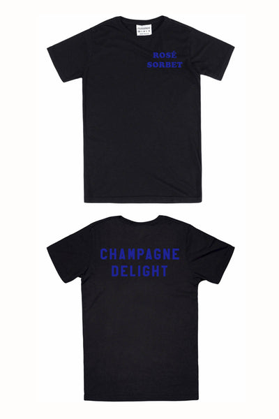 Rxmance Unisex Black Front/Back 'Champagne' Tee