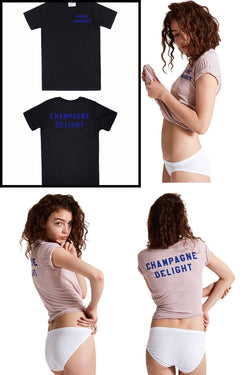 Rxmance Unisex Black Front/Back 'Champagne' Tee thumbnail 3