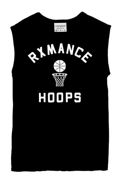 Rxmance Unisex Black Hoops Muscle T