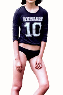 Rxmance Unisex Black Jersey 3/4-Sleeve Lounge Tee thumbnail 1