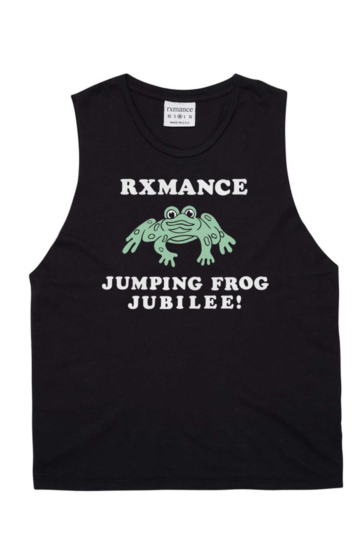 Rxmance Unisex Black Jumping Frog Muscle T