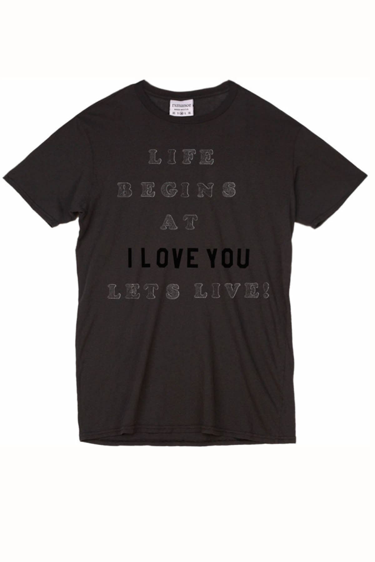 Rxmance Unisex Black 'Lets Live' Tee