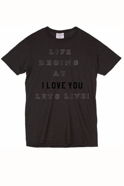 Rxmance Unisex Black 'Lets Live' Tee thumbnail 1
