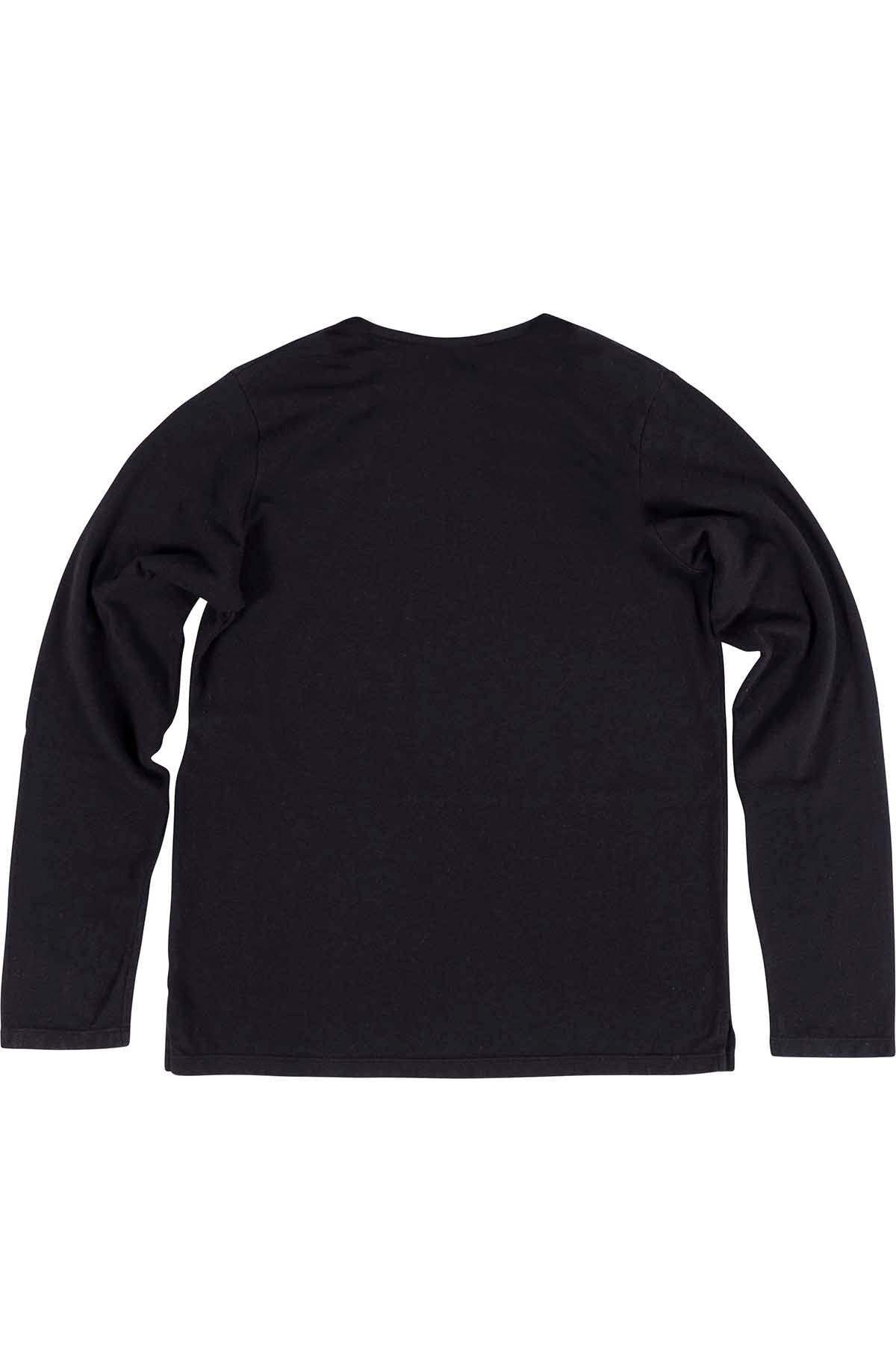 Rxmance Unisex Black Loose-Knit Long-Sleeve Tee Shirt