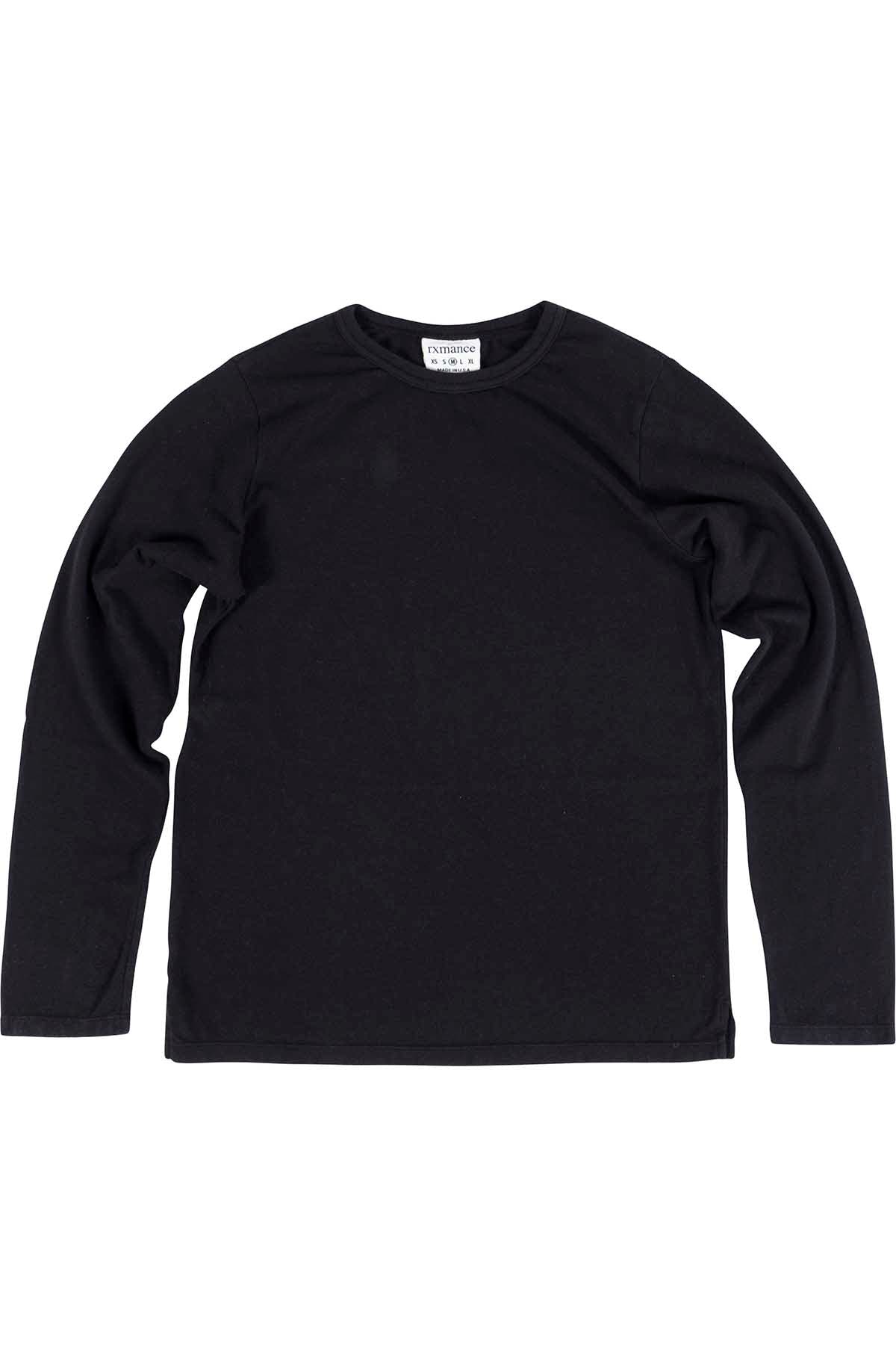 Rxmance Unisex Black Loose-Knit Long-Sleeve Tee Shirt
