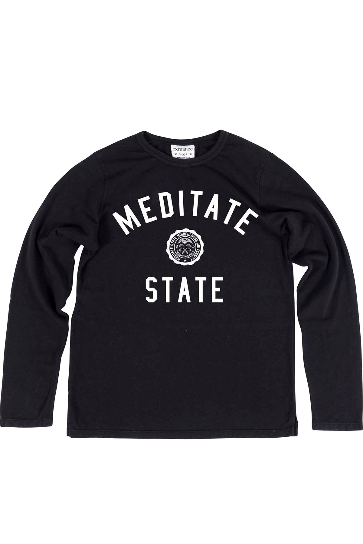 Rxmance Unisex Black Meditate State Loose Knit Long Sleeve Shirt