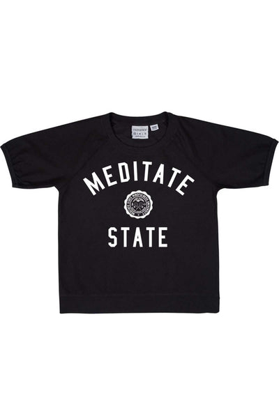 Rxmance Unisex Black Meditate State Loose-Knit Short-Sleeve Tee
