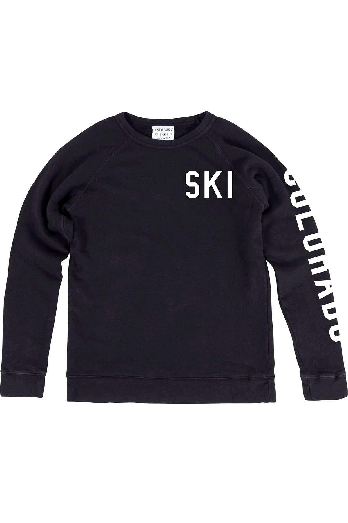 Rxmance Unisex Black Ski Crew Sweatshirt
