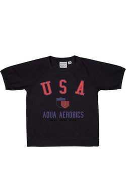 Rxmance Unisex Black USA Aerobics S/S Sweatshirt thumbnail 1