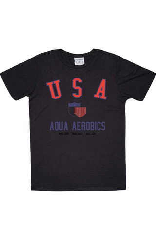 Rxmance Unisex Black 'USA Aerobics' Tee