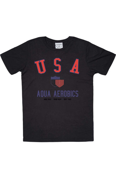 Rxmance Unisex Black 'USA Aerobics' Tee