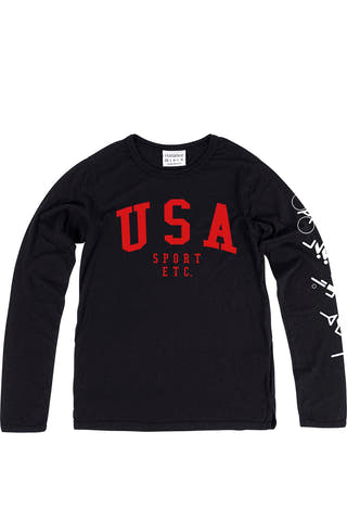 Rxmance Unisex Black USA Long Sleeve Tee