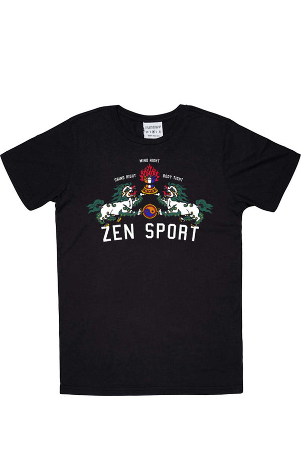 Rxmance Unisex Black Zen Sport Crew Tee