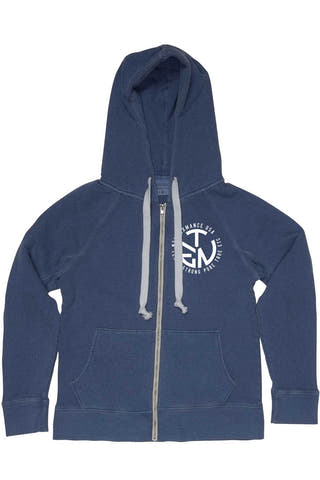 Rxmance Unisex Denim-Blue Circle-Ten Zip Hoody