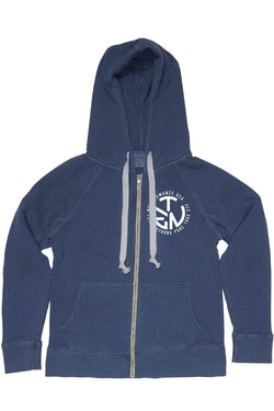 Rxmance Unisex Denim-Blue Circle-Ten Zip Hoody thumbnail 1