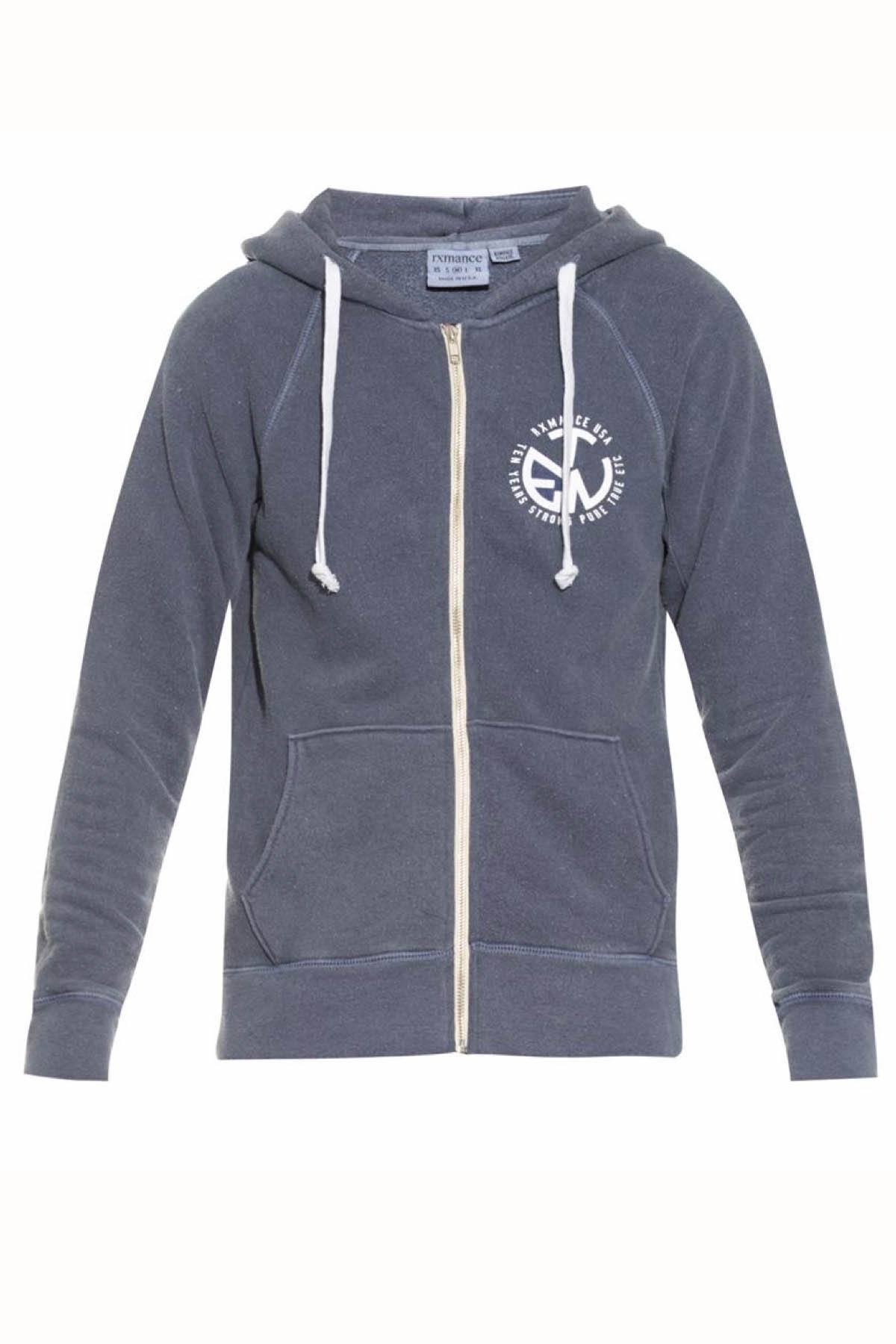 Rxmance Unisex Denim-Blue Circle-Ten Zip Hoody