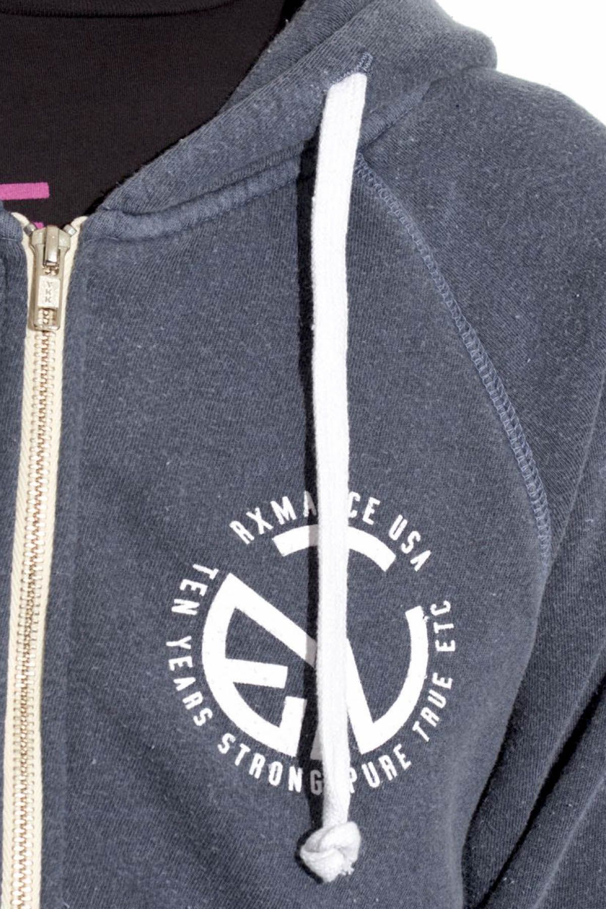 Rxmance Unisex Denim-Blue Circle-Ten Zip Hoody