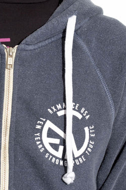Rxmance Unisex Denim-Blue Circle-Ten Zip Hoody thumbnail 3