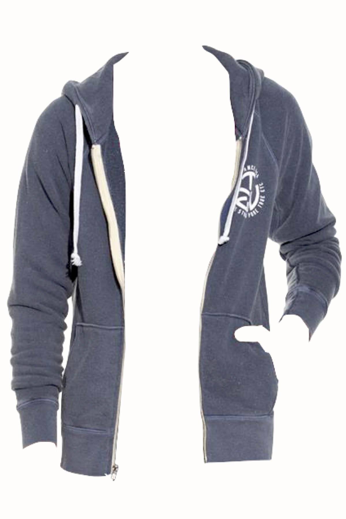 Rxmance Unisex Denim-Blue Circle-Ten Zip Hoody