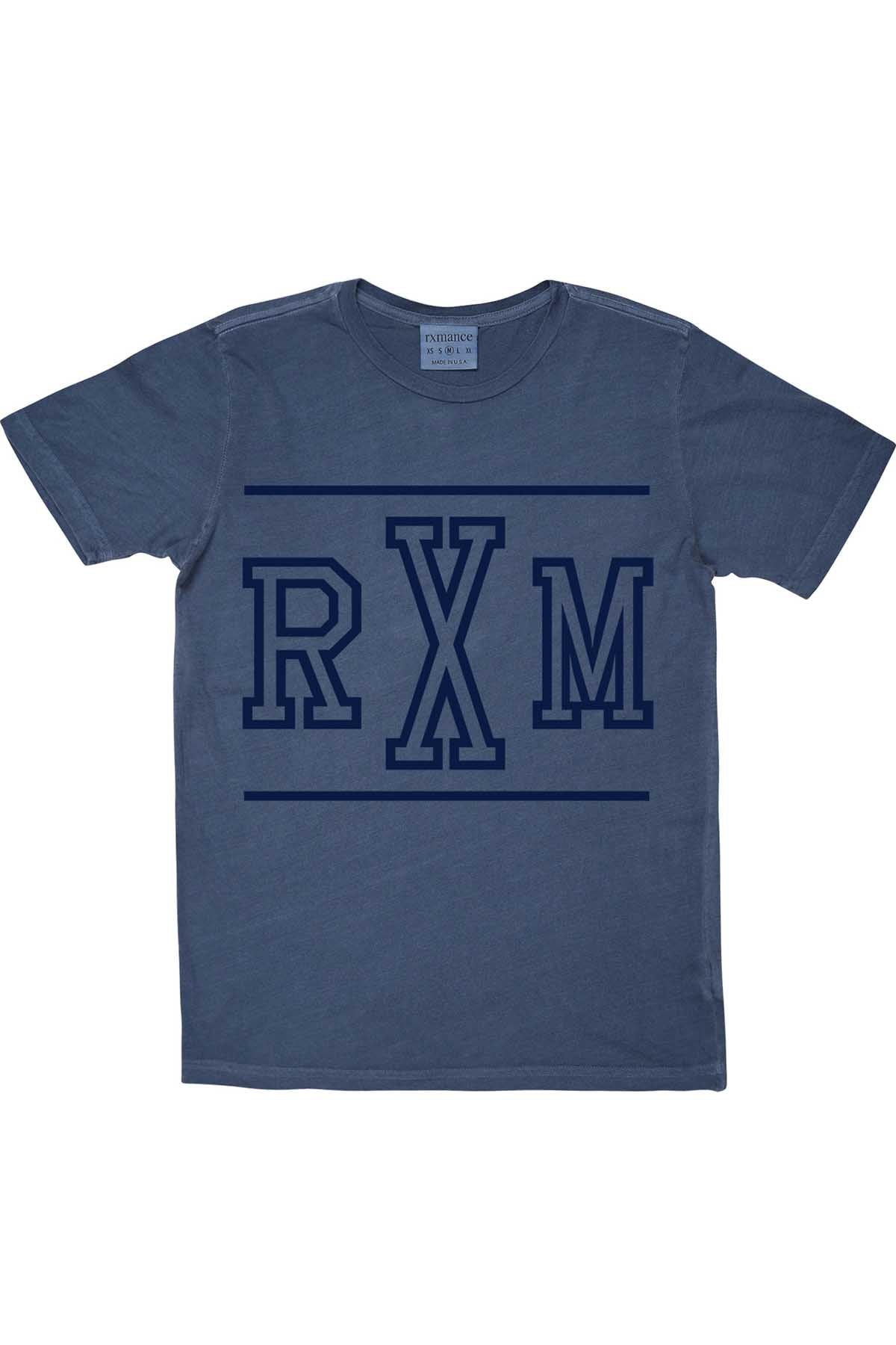 Rxmance Unisex Denim Blue Front/Back 'RXM Ten' Tee
