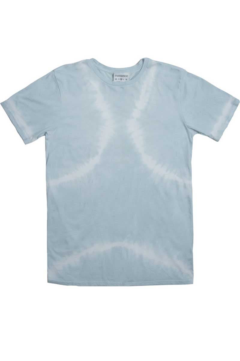 Rxmance Unisex Dust-Blue Tie-Dye Crew Tee
