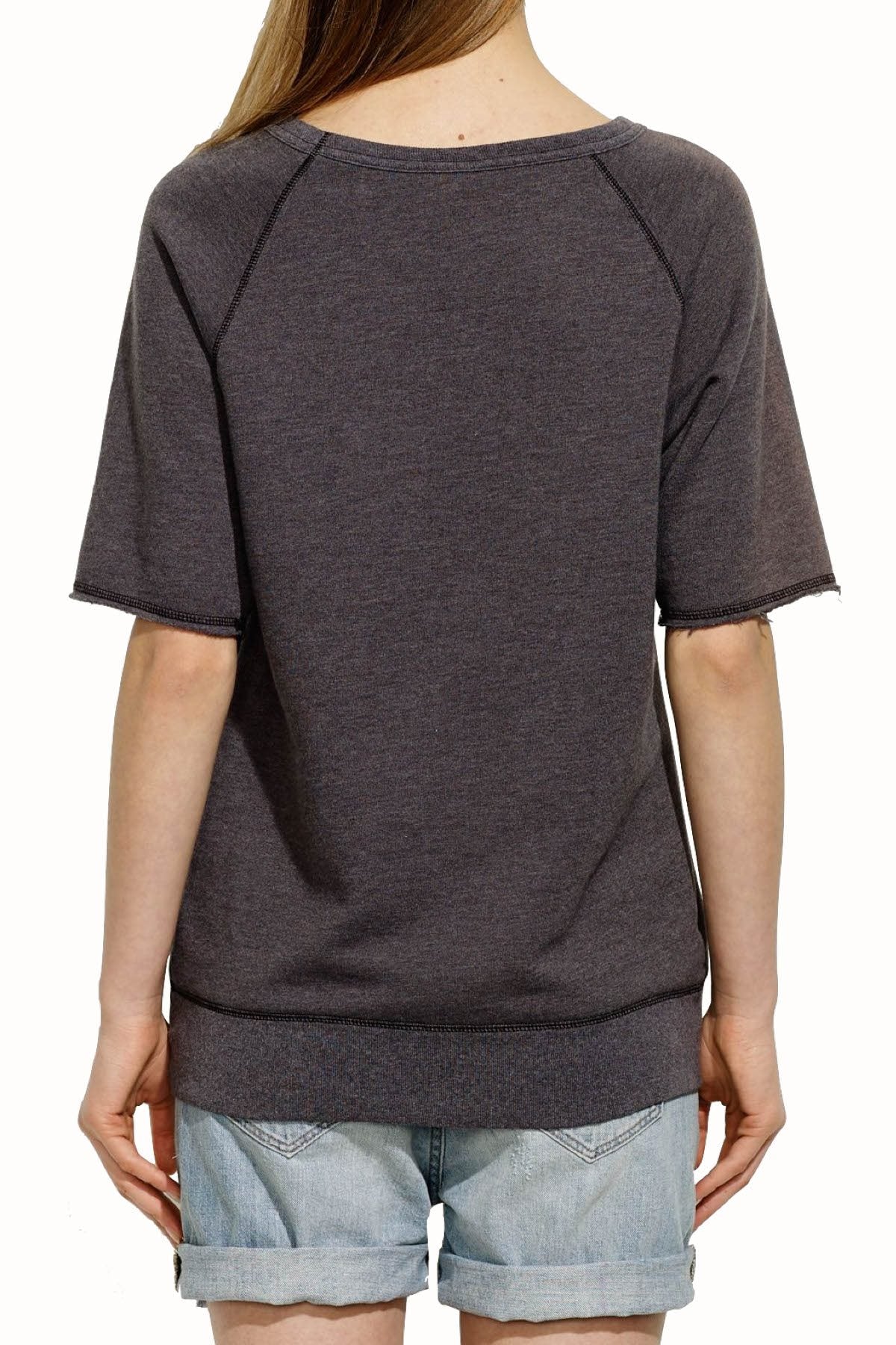 Rxmance Unisex Faded-Black Short-Sleeve Sweatshirt