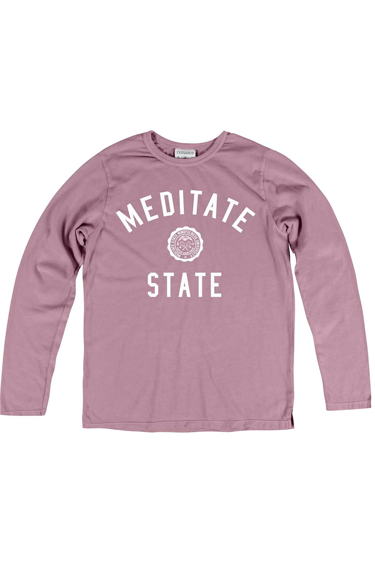 Rxmance Unisex Faded-Rose Meditate-State Loose-Knit Long-Sleeve Shirt
