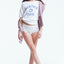 Rxmance Unisex Faded-Rose Meditate-State Loose-Knit Short-Sleeve Tee